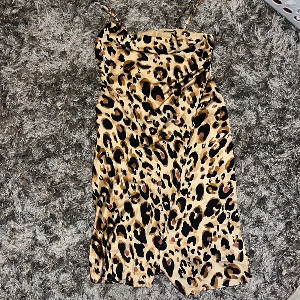 Mid FavLux Leopard Print Sleeveless Slip Dress